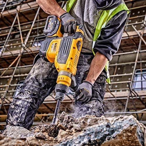 DEWALT DCH733N-XJ DCH733N-XJ-Martillo Electroneumático sin escobillas XR FLEXVOLT 54V SDS-MAX 8kg 48mm 13,3J 3 Modos sin Cargador/batería con maletín, 54 V, Schwarz/Gelb, Size