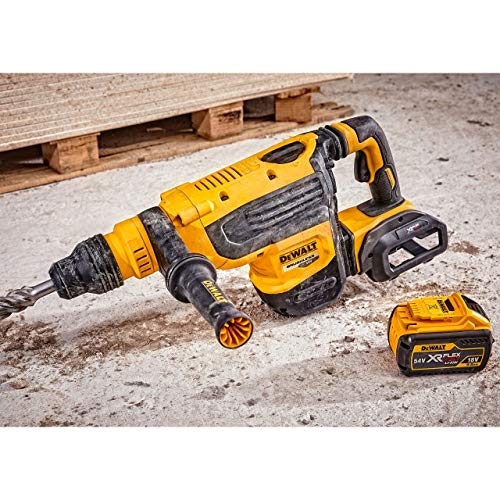 DEWALT DCH733N-XJ DCH733N-XJ-Martillo Electroneumático sin escobillas XR FLEXVOLT 54V SDS-MAX 8kg 48mm 13,3J 3 Modos sin Cargador/batería con maletín, 54 V, Schwarz/Gelb, Size