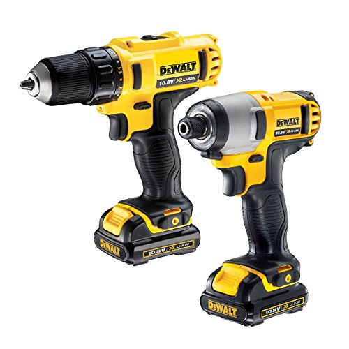 DEWALT DCK211C2-QW - KIT 10,8V = Taladro Atornillador XR + Atornillador Impacto XR + Bolsa con 2 baterías Li-Ion 1,3Ah