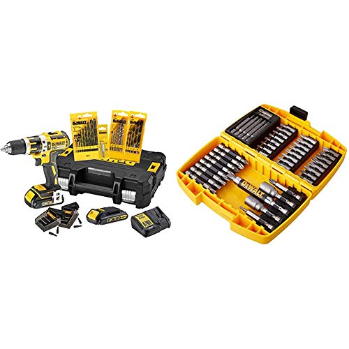 DeWalt DCK795S2T-QW - Set de llave de impacto con accesorios, 18 V / 1,5 Ah + DeWalt DT71572-QZ - Juego de accesorios de herramientas eléctricas