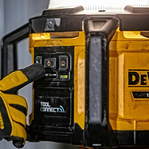 DEWALT DCL074-XJ DCL074-XJ-Luz LED de Área XR 18V 5.000 lúmenes TOOL CONNECT sin cargador/batería, 18 V, Negro Y Amarillo