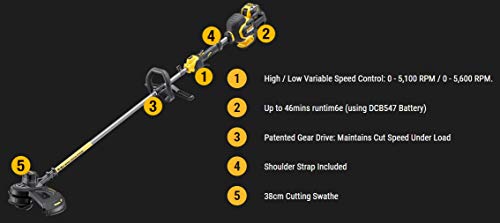 DeWalt dcm571 X 1 54 V/18 V XR flexvolt cortacésped con 1 x 9.0 Ah batería y cargador