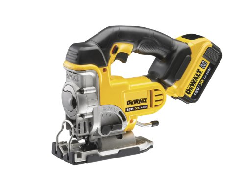 Dewalt DCS331M2-QW Sierra de calar XR 18V con 2 baterías Li-Ion 4, 9 W, 18 V, Negro, Amarillo