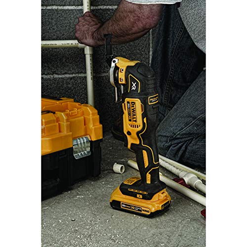 Dewalt DCS355D2-QW Multi-herramienta oscilante sin escobillas XR 18V con 2 baterías Li-Ion 2, Negro, Amarillo, Set de 29 Piezas