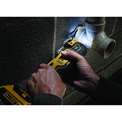 Dewalt DCS355D2-QW Multi-herramienta oscilante sin escobillas XR 18V con 2 baterías Li-Ion 2, Negro, Amarillo, Set de 29 Piezas