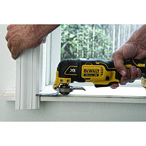 Dewalt DCS355D2-QW Multi-herramienta oscilante sin escobillas XR 18V con 2 baterías Li-Ion 2, Negro, Amarillo, Set de 29 Piezas