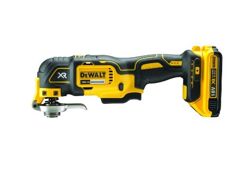 Dewalt DCS355D2-QW Multi-herramienta oscilante sin escobillas XR 18V con 2 baterías Li-Ion 2, Negro, Amarillo, Set de 29 Piezas