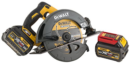 Dewalt DCS575T2-QW Sierra circular sin escobillas XR Flexvolt 54V con 2 baterías 54V/18V Li-Ion 6, 0 W, 54 V, Negro, Amarillo