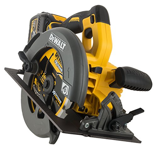 Dewalt DCS575T2-QW Sierra circular sin escobillas XR Flexvolt 54V con 2 baterías 54V/18V Li-Ion 6, 0 W, 54 V, Negro, Amarillo