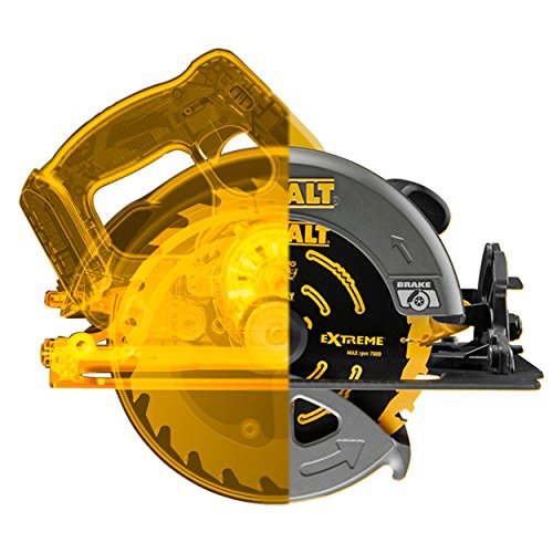 Dewalt DCS575T2-QW Sierra circular sin escobillas XR Flexvolt 54V con 2 baterías 54V/18V Li-Ion 6, 0 W, 54 V, Negro, Amarillo