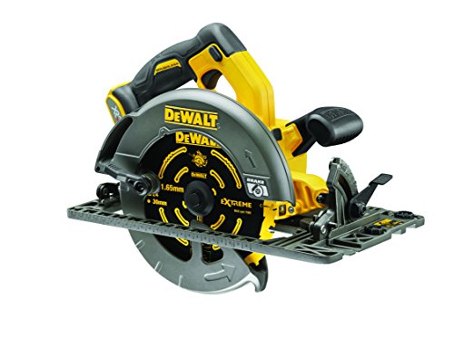 DeWalt DCS576T2-QW DCS576T2-QW-Sierra Circular brushless XR FLEXVOLT 2 baterías 54V/18V Li-Ion 6Ah Ø190mm y 61mm Prof. con Base Carril y maletín, 108 W, 52 V