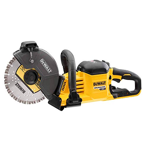 DEWALT DCS690X2-QW DCS690X2-QW-Cortadora de hormigón sin escobillas XR FLEXVOLT 54V Ø230mm con 2 baterías 54V/18V Li-Ion 9,0Ah, Schwarz/Gelb