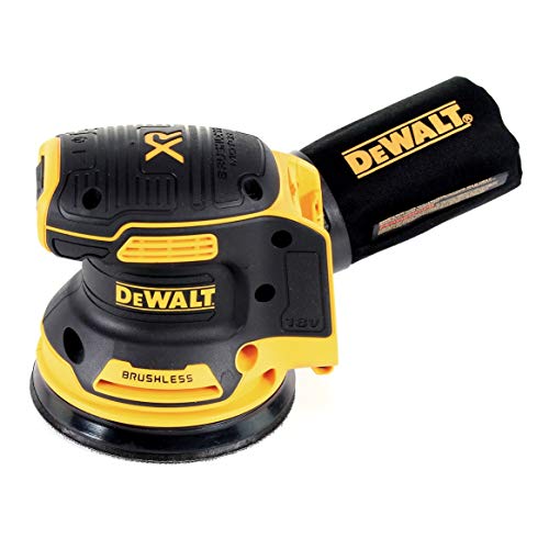 DeWALT DCW210NT-XJ DCW210NT-XJ-Lijadora Rotorbital sin escobillas XR 18V Ø125mm Electrónica sin cargador/batería con maletín TSTAK II, 18 V, Negro/Amarillo