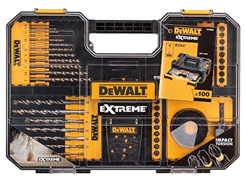 DeWalt dewdt70620t Extreme brocas y SDS Set, amarillo, Set de 100 piezas