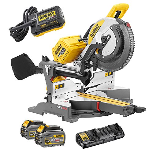 DEWALT DHS780T2A-QW - Ingletadora Telescópica sin escobillas XR FLEXVOLT 108V (2x54V) con 2 baterías 54V/18V Li-Ion 6,0Ah - Ø305mm - Electrónica + Luz XPS + Adaptador DCB500 para conversión a 230V