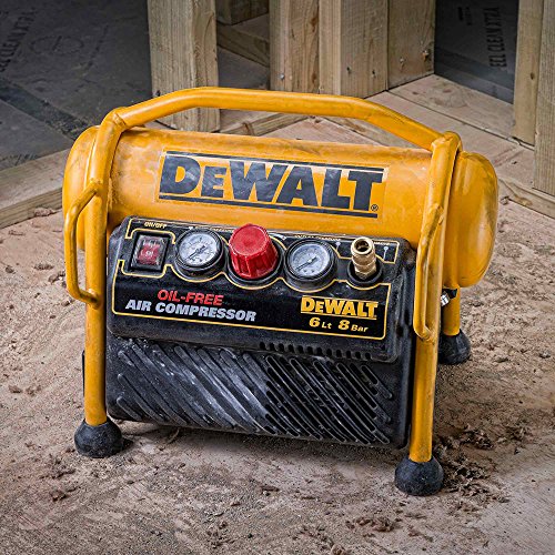 Dewalt DPC6MRC-QS Compresor de 6L sin Aceite y portátil de 1.100W con presión de 8Bar, 1.100 W