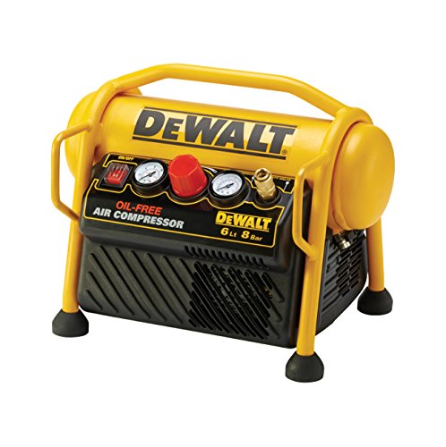 Dewalt DPC6MRC-QS Compresor de 6L sin Aceite y portátil de 1.100W con presión de 8Bar, 1.100 W