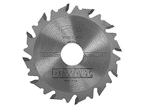 Dewalt DT1306-QZ DT1306-QZ-Hoja de Sierra para ensambladora, Exterior: 102mm, diametro Interior: 22mm, Espesor: 3.9mm, Numero de Dientes: 12, 0 W, 0 V, Multicolor, 102 x 22 x 12 Tooth