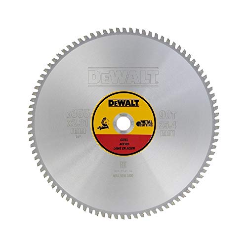 Dewalt DT1927-QZ Hoja para Sierra Circular estacionaria 355 x 25.4 mm 90D para Acero TCG +1