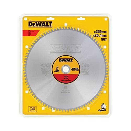 Dewalt DT1927-QZ Hoja para Sierra Circular estacionaria 355 x 25.4 mm 90D para Acero TCG +1