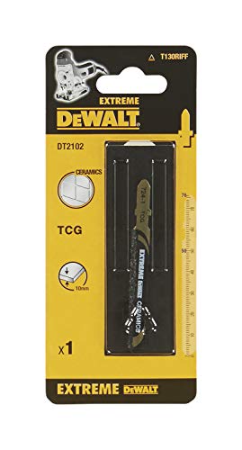 DeWalt DT2102-QZ - Hoja de sierra de calar Extreme bi-metal para material especial, Long: 76mm,con puntas de carburo de tungsteno para baldosas de cerámica, fibra de vidrio y plástico 10 mm de espesor