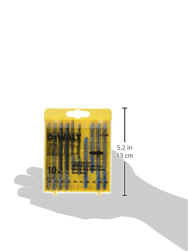 DEWALT DT2294-QZ - Juego de 10 hojas de sierra calar con 5 para madera y 5 para metal DT2165 x 2, DT2050 x 2, DT2163 x 2, DT2177 x 2, DT2160 x 2 (Equivalentes Bosch T101B, T119BO, T127D, T111C, T118A)