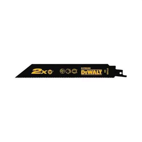 Dewalt DT2301L-QZ DT2301L-QZ-Hoja de Sierra Sable bi-Metal Extreme 2X de demolición, Longitud: 152mm, Paso de Diente: 1mm para Uso General, 0 W, 0 V