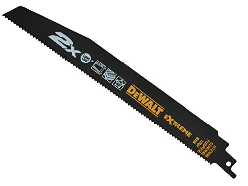 Dewalt DT2308L-QZ DT2308L-QZ-Hoja de Sierra Sable bi-Metal Extreme 2X de demolición, Longitud: 228mm, Paso de Diente: 1mm para Uso General, 0 W, 0 V