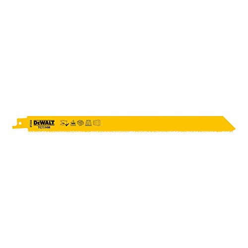 DEWALT DT2333-QZ - Hoja de sierra sable bi-metal long: 228mm,hoja de carburo,resistente al desgaste,para corte de bloque de mampostería ligeros,ladrillos,materiales abrasivos,cerámica,fibra de vidrio.