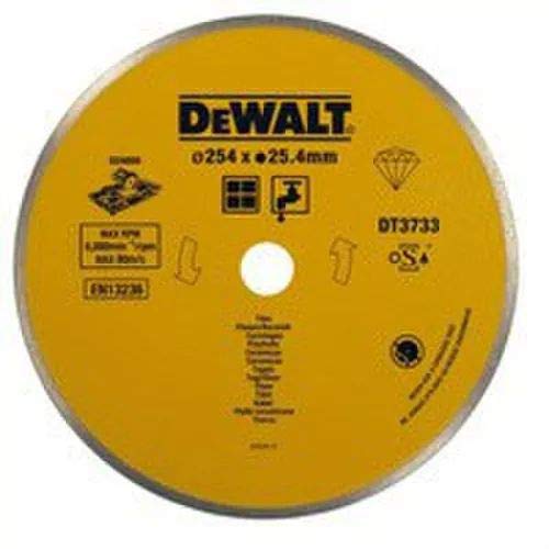 Dewalt DT3734-XJ DT3734-XJ-Disco de Diamante para Corte en húmedo de azulejo 250x25.4mm-Porcelana/Piedras, 0 W, 0 V