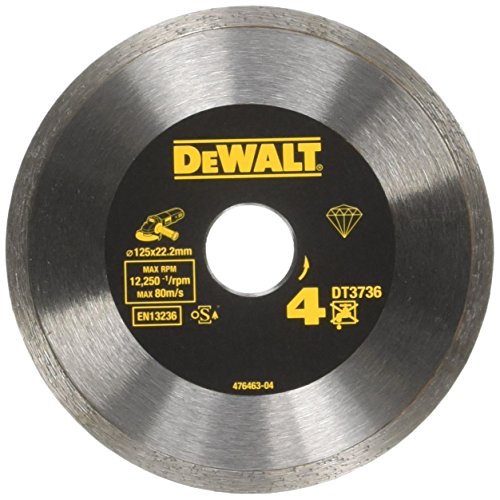 Dewalt DT3736-XJ DT3736-XJ-Disco de Diamante de Alto Rendimiento sinterizado para Azulejos 125x22.2mm, 0 W, 0 V