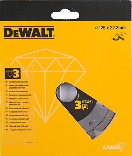 Dewalt DT3761-XJ DT3761-XJ-Disco de Diamante de Alto Rendimiento para el Corte de Materiales de Duros/granitos 125x22.2mm