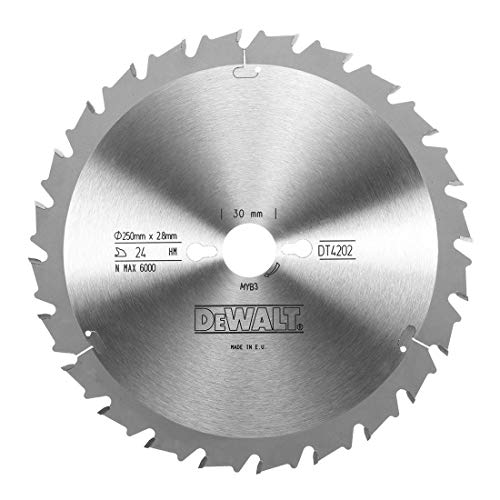 Dewalt DT4202-QZ DT4202-QZ-Hoja para Sierras de Brazo Radial 250x30mm 24D FT/DL +10º, 0 W, 0 V