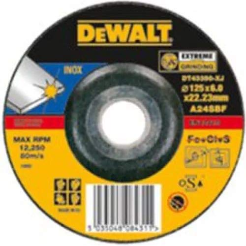 Dewalt DT42250-XJ - Disco abrasivo para cortar acero inoxidable concavo, 115 x 6 x 22.2 mm