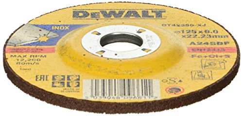 Dewalt DT42350-XJ - Discos abrasivo para rebarbar acero inoxidable concavo 125x6x22.2 mm