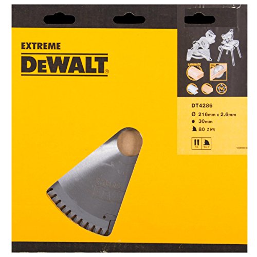 Dewalt DT4286-QZ DT4286-QZ-Hoja para Sierra Circular estacionaria 216x30mm 80D TCG-5º, 0 W, 0 V, 216x30x80t