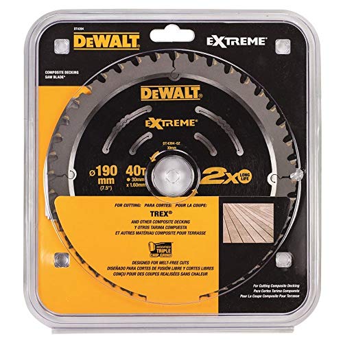 DeWalt DT4394-QZ DT4394-QZ-Hoja de Sierra Circular para Suelos compuestos 190mm 40T Extreme