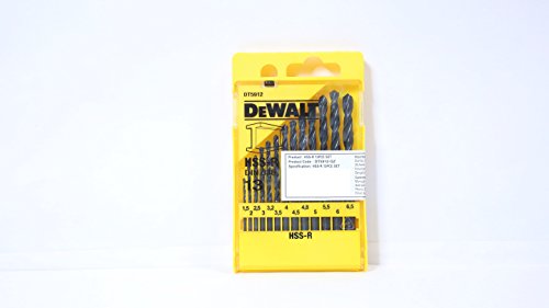 Dewalt DT5912 HSS-R DIN 338 - Juego de brocas espirales (13 piezas)