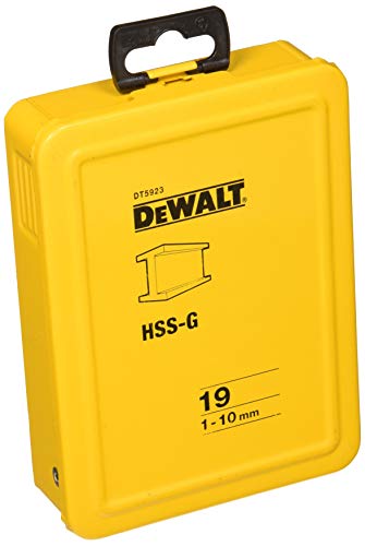 DeWalt DT5923-QZ - Juego de 19 Brocas para Metal Hss-G Din 338 en Cassette Metálica Ø 1-10mm