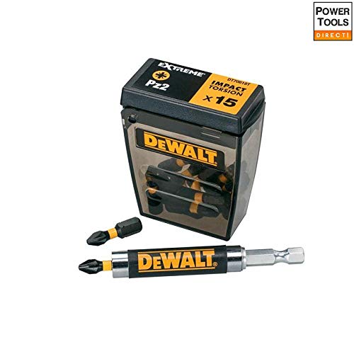 Dewalt DT70618T-QZ DT70618T-QZ-Juego de 15 Piezas Impact Torsion guía magnética compacta. Puntas de atornillar de 25 mm