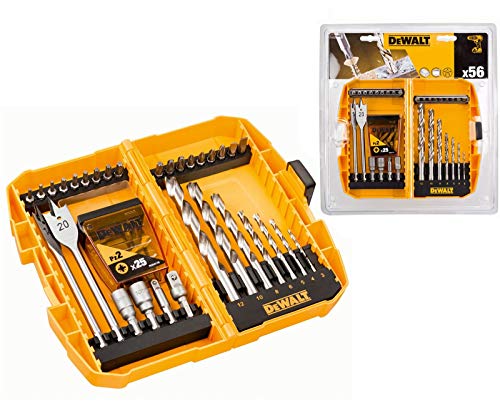 DeWalt DT71501-QZ Juego de 56 piezas en estuche tipo Tough Case para taladrar y atornillar, brocas metal HSS-G: 4.5 x 80