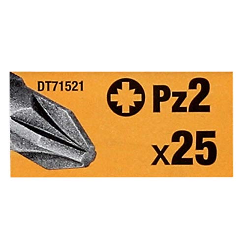 Dewalt DT71521-QZ DT71521-QZ-Juego de 25 Puntas Pz2 de 25 mm, 0 V