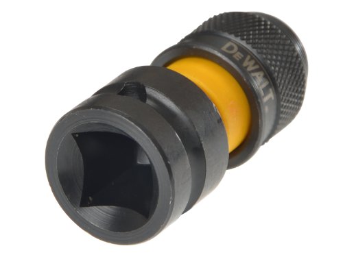 DeWalt DT7508-QZ DT7508-QZ-Adaptador para Llaves de Vaso de Impacto de 1/2" a 1/4", Amarillo/Negro, 5.1 cm