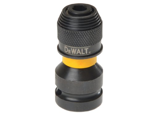 DeWalt DT7508-QZ DT7508-QZ-Adaptador para Llaves de Vaso de Impacto de 1/2" a 1/4", Amarillo/Negro, 5.1 cm