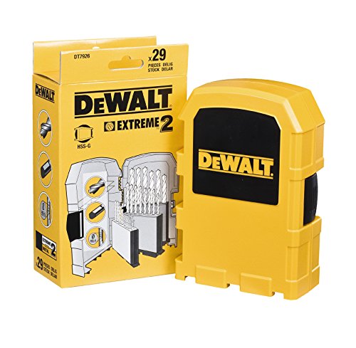 Dewalt DT7926-XJ DT7926-XJ-Tough Case grande con 29 brocas para metal Extreme 2, Ø 1-13mm, 0 W, 0 V, Negro/Amarillo