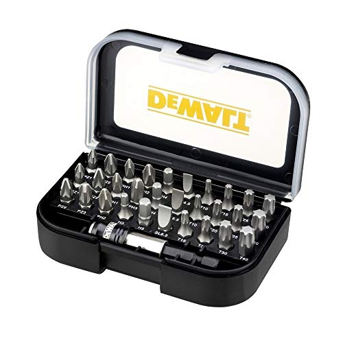 DEWALT DT7944S-QZ - Juego de 31 piezas con puntas de atornillar Pz1x2, Pz2x3, Pz3x1, Ph1x2, Ph2x2, Ph3, Pl4.5, Pl5.5, Pl6.5, T10x2, T15x2, T20x2, T25x2,T30x2,T40x2, H3, H4, H5 y adap cambio rápido