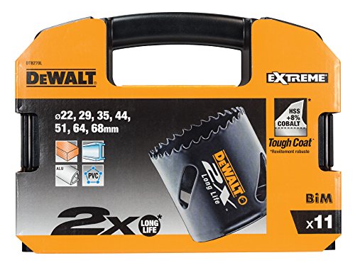 Dewalt DT8270L-QZ Juego de 2 sierras de corona universales EXTREME (11 piezas), Color:, Size