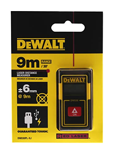 DEWALT DW030PL-XJ - Medidor láser de bolsillo, 9 m, batería de litio integrada