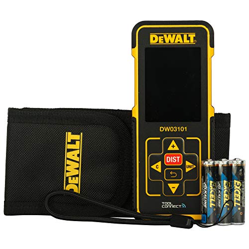 Dewalt DW03101-XJ DW03101-XJ-Medidor láser de distancias con Alcance de 100m, 0 W, 0 V, Negro Y Amarillo