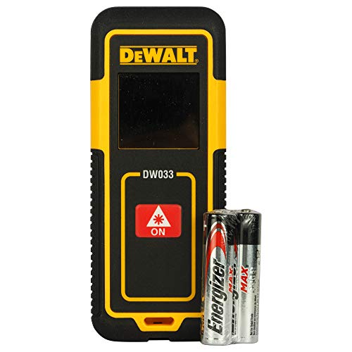 Dewalt DW033-XJ DW033-XJ-Medidor láser alcance de 30m. SOLO DISTANCIAS, 0 V, Negro Y Amarillo, (30 M) UK